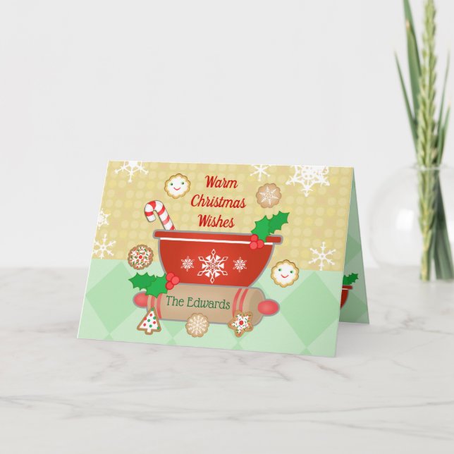 Christmas Wishes Custom Baking Greeting Card (Front)