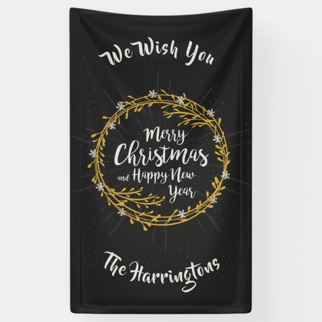 Christmas Wishes custom name banner (Vertical)
