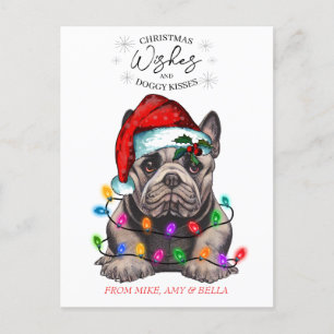 Christmas Wishes Dog Puppy Kisses Cute Pet Custom Postcard