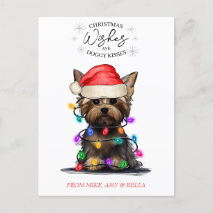 Christmas Wishes Dog Puppy Kisses Cute Pet Custom Postcard