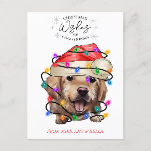 Christmas Wishes Dog Puppy Kisses Cute Pet Custom Postcard