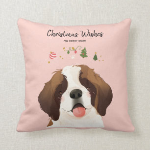 Christmas Wishes & Doggy Kisses Tail Wag Throw Pillow
