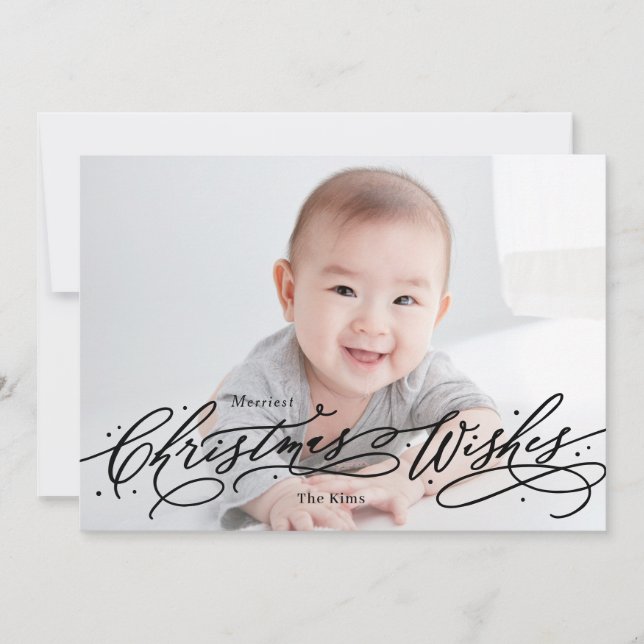 Christmas Wishes Editable Colour Holiday Photo Car (Front)