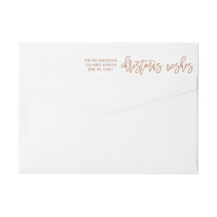 Christmas Wishes Faux Rose Gold with Photo Wrap Around Label