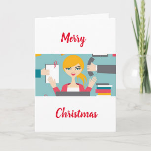 CHRISTMAS WISHES **FEMALE OFFICE WORKER" CARD