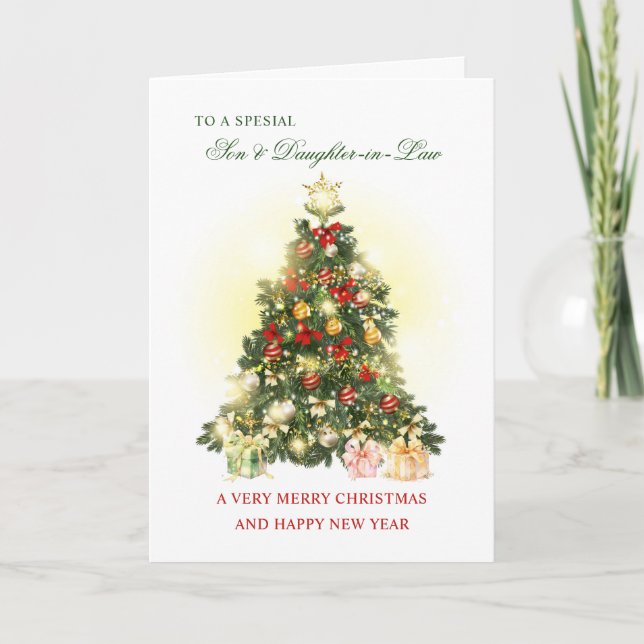 Christmas Wishes for Son & Daughter-in-Law Holiday Card (Front)