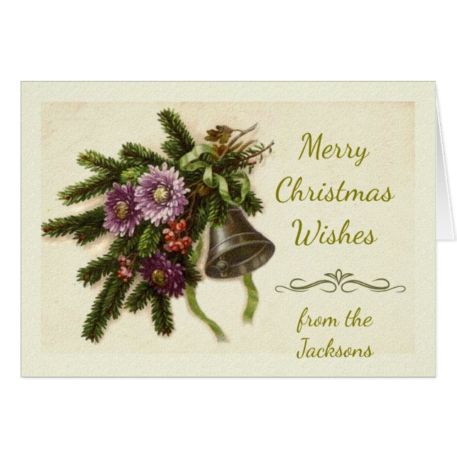 Christmas Wishes from a Family Vintage Greens (Front Horizontal)