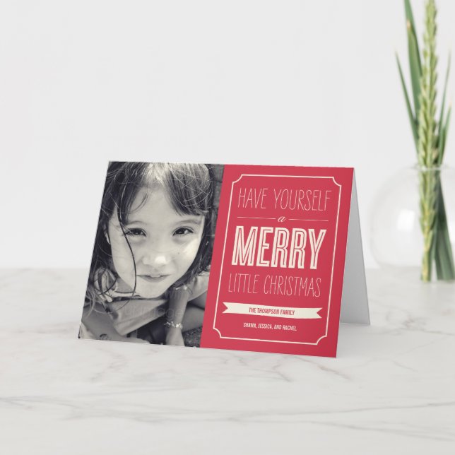 Christmas Wishes Holiday Photo Card (Front)