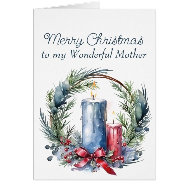 Christmas Wishes Mother Candles Wreath (Front)