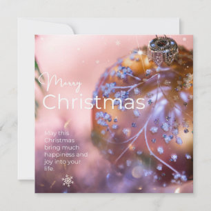 Christmas wishes on a pink ornament background #4 holiday card