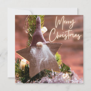 Christmas wishes on a pink ornament background #5 holiday card