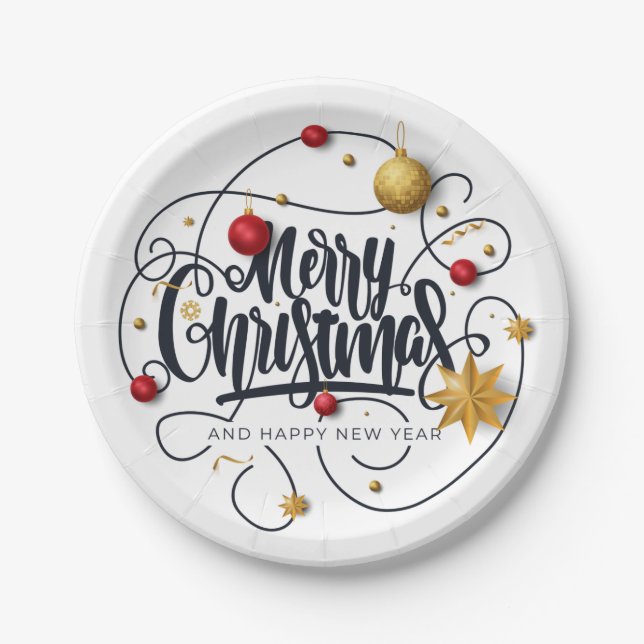 Christmas Wishes Paper Plate (Front)