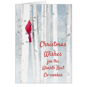Christmas Wishes Red Cardinal for Co-worker