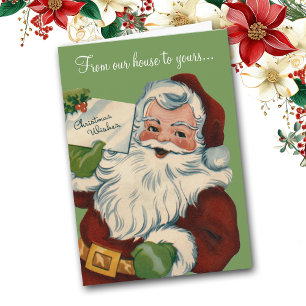Christmas Wishes Retro Santa Claus Card
