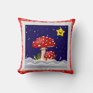 Christmas Wishes, snowing days Throw Pillow
