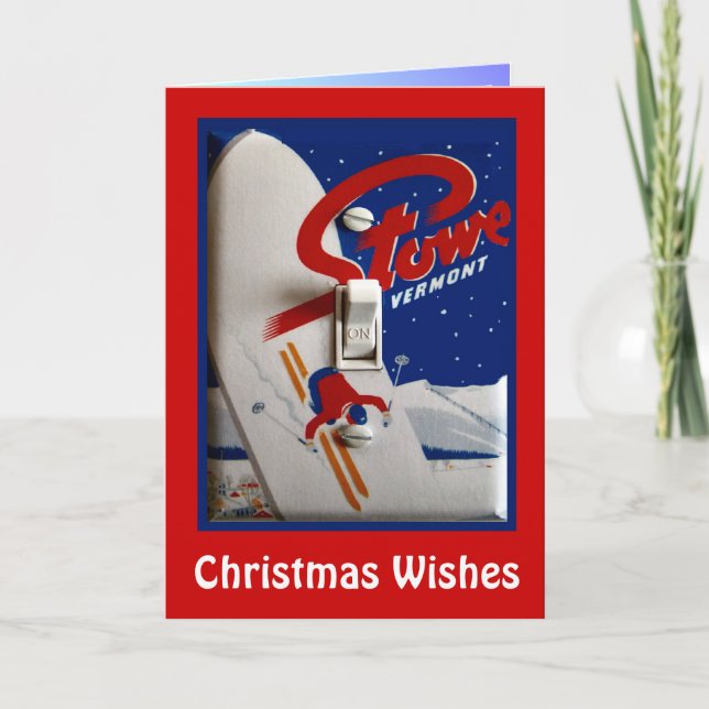 Christmas Wishes, Stowe, Vermont Holiday Card (Front)