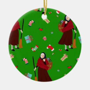 christmas witch Befana Ceramic Ornament