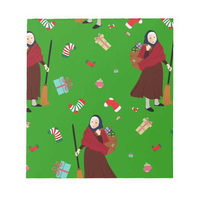 christmas witch Befana Notepad (Front)