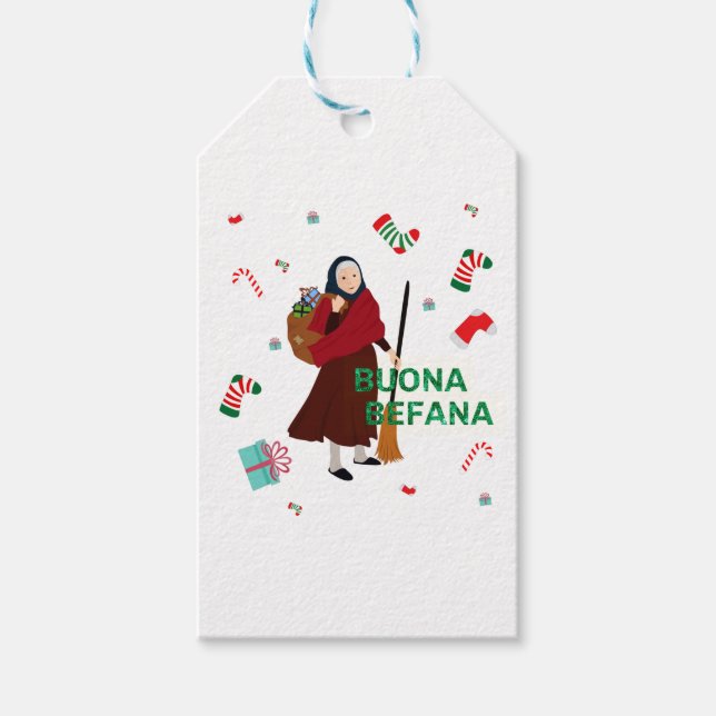 christmas Witch buona Befana Gift Tags (Front)