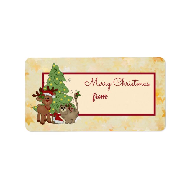 Christmas with a cat label (Front)