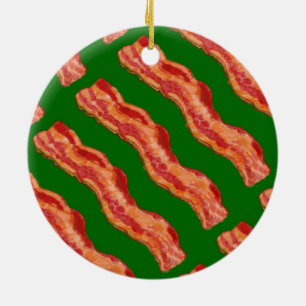 Christmas With Bacon Ceramic Ornament