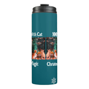 Christmas With Cat Photo text customize Thermal Tumbler