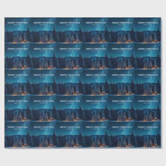 Christmas with Celestial Moon Phases, Winter Night Wrapping Paper