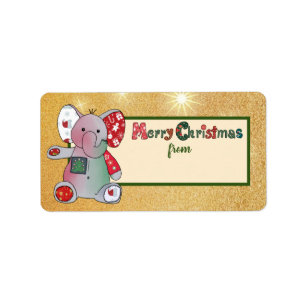 Christmas with elephant label