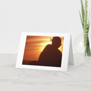 CHRISTMAS WITH LOVER'S SILHOUETTE HOLIDAY CARD