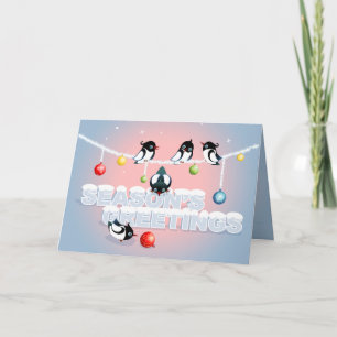 Christmas with Magpies and Bubbles Holiday Card