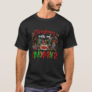 Christmas With My Gnomies Afro Black American Gnom T-Shirt