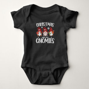 Christmas With My Gnomies Buffalo Red Plaid Gnome  Baby Bodysuit