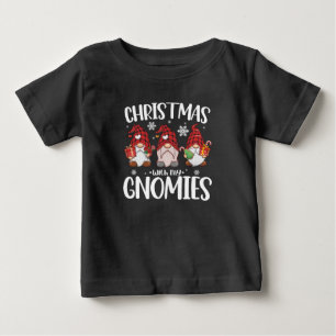 Christmas With My Gnomies Buffalo Red Plaid Gnome  Baby T-Shirt