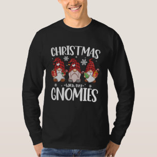 Christmas With My Gnomies Buffalo Red Plaid Gnome T-Shirt