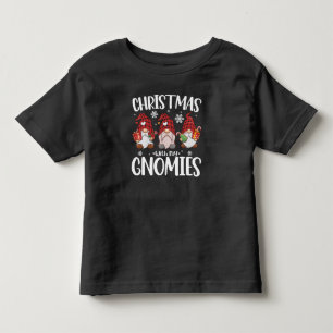 Christmas With My Gnomies Buffalo Red Plaid Gnome Toddler T-shirt