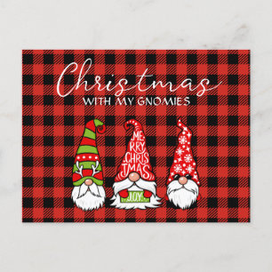 Christmas With My Gnomies Holiday Postcard