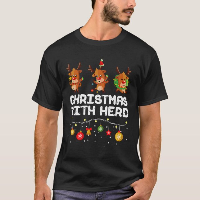 Christmas With My Herd  Christmas  Outfit T-Shirt (Front)
