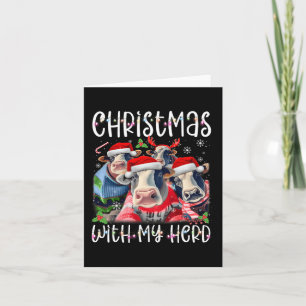 Christmas With My Herd Cow Farmer  Card