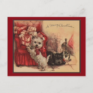 Christmas With My Puppies Holiday Postcard