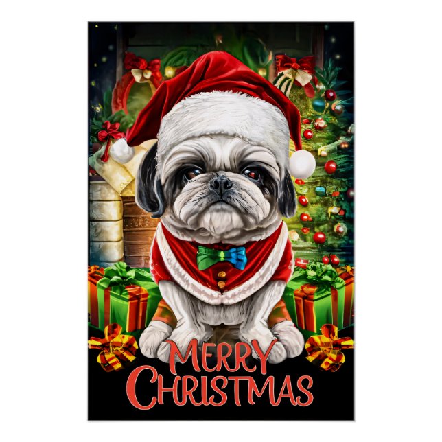 Christmas with Shih-Tzu Poster (Front)