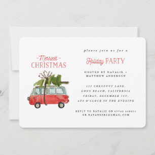christmas with the...vintage watercolor van holiday card