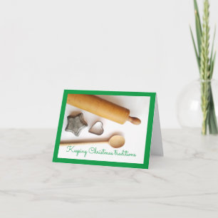 Christmas with vintage baking kitchen tools card