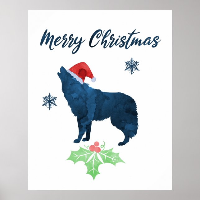 Christmas Wolf Poster (Front)