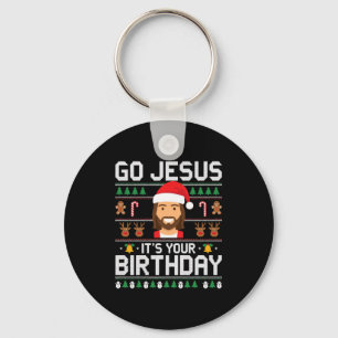 Christmas Women Messy Bun Skull Dead Inside But Jo Keychain