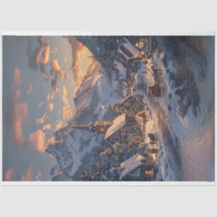 Christmas Wonderland in the Mountains Decoupage  Tissue Paper