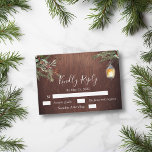 Christmas Wood Pine Winter Wedding RSVP  Card<br><div class="desc">This design may be personalized in the area provided by changing the photo and/or text. Or it can be customized by clicking Personalize this Template and then choosing the click to customize further option and delete or change the colour of the background, add text, change the text colour or style,...</div>