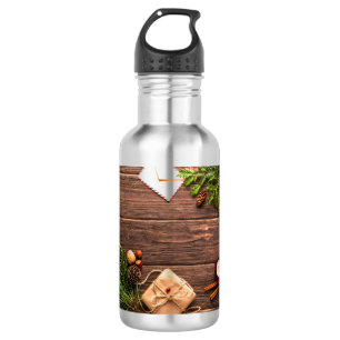 Christmas Wood Scene 532 Ml Water Bottle