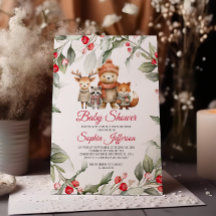 Christmas Woodland Animals Baby Shower