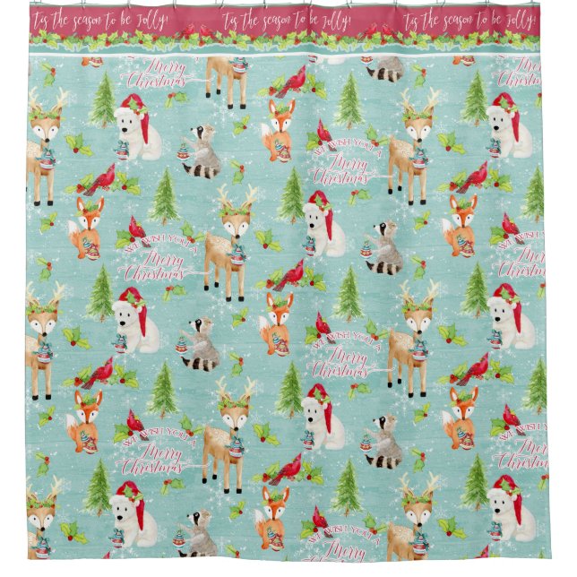 Christmas Woodland Animals Fox Deer Raccoon Bear (Front)