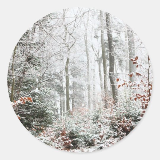 Christmas Woodland Classic Round Sticker